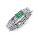 4 - Beverly 6.81 ctw (6x4 mm) Emerald Cut Lab Grown Diamond and Created Alexandrite Eternity Band 