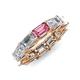 4 - Beverly 6.60 ctw (6x4 mm) Emerald Cut Lab Grown Diamond and Pink Tourmaline Eternity Band 