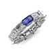 4 - Beverly 6.55 ctw (6x4 mm) Emerald Cut Lab Grown Diamond and Iolite Eternity Band 