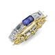 4 - Beverly 6.55 ctw (6x4 mm) Emerald Cut Lab Grown Diamond and Iolite Eternity Band 