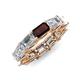 4 - Beverly 6.78 ctw (6x4 mm) Emerald Cut Lab Grown Diamond and Red Garnet Eternity Band 