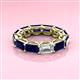 3 - Beverly 7.60 ctw (6x4 mm) GIA Certified Emerald Cut Natural Diamond and Blue Sapphire Eternity Band 