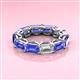 3 - Beverly 6.60 ctw (6x4 mm) GIA Certified Emerald Cut Natural Diamond and Tanzanite Eternity Band 