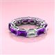3 - Beverly 6.60 ctw (6x4 mm) GIA Certified Emerald Cut Natural Diamond and Amethyst Eternity Band 