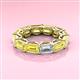 3 - Beverly 6.60 ctw (6x4 mm) GIA Certified Emerald Cut Natural Diamond and Yellow Sapphire Eternity Band 