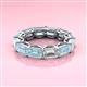 3 - Beverly 5.60 ctw (6x4 mm) GIA Certified Emerald Cut Natural Diamond and Aquamarine Eternity Band 