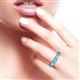 2 - Beverly 7.60 ctw (6x4 mm) GIA Certified Emerald Cut Natural Diamond and Blue Topaz Eternity Band 