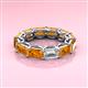3 - Beverly 6.10 ctw (6x4 mm) GIA Certified Emerald Cut Natural Diamond and Citrine Eternity Band 