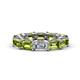1 - Beverly 7.60 ctw (6x4 mm) GIA Certified Emerald Cut Natural Diamond and Peridot Eternity Band 