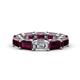 1 - Beverly 8.10 ctw (6x4 mm) GIA Certified Emerald Cut Natural Diamond and Rhodolite Garnet Eternity Band 