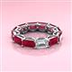 3 - Beverly 6.60 ctw (6x4 mm) GIA Certified Emerald Cut Natural Diamond and Ruby Eternity Band 