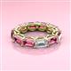 3 - Beverly 6.60 ctw (6x4 mm) GIA Certified Emerald Cut Natural Diamond and Pink Tourmaline Eternity Band 