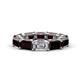 1 - Beverly 8.40 ctw (6x4 mm) GIA Certified Emerald Cut Natural Diamond and Red Garnet Eternity Band 