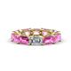 1 - Beverly 6.60 ctw (6x4 mm) Emerald Cut Lab Grown Diamond and Pink Sapphire Eternity Band 