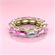 3 - Beverly 6.60 ctw (6x4 mm) Emerald Cut Lab Grown Diamond and Pink Sapphire Eternity Band 