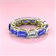 3 - Beverly 6.60 ctw (6x4 mm) Emerald Cut Lab Grown Diamond and Tanzanite Eternity Band 