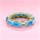 3 - Beverly 7.60 ctw (6x4 mm) Emerald Cut Lab Grown Diamond and Blue Topaz Eternity Band 