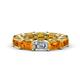 1 - Beverly 6.10 ctw (6x4 mm) Emerald Cut Lab Grown Diamond and Citrine Eternity Band 