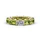 1 - Beverly 7.60 ctw (6x4 mm) Emerald Cut Lab Grown Diamond and Peridot Eternity Band 