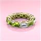 3 - Beverly 7.60 ctw (6x4 mm) Emerald Cut Lab Grown Diamond and Peridot Eternity Band 