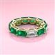 3 - Beverly 5.60 ctw (6x4 mm) Emerald Cut Lab Grown Diamond and Emerald Eternity Band 