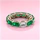 3 - Beverly 5.60 ctw (6x4 mm) Emerald Cut Lab Grown Diamond and Emerald Eternity Band 