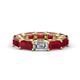 1 - Beverly 6.60 ctw (6x4 mm) Emerald Cut Lab Grown Diamond and Ruby Eternity Band 