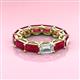 3 - Beverly 6.60 ctw (6x4 mm) Emerald Cut Lab Grown Diamond and Ruby Eternity Band 