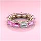 3 - Beverly 6.60 ctw (6x4 mm) Emerald Cut Lab Grown Diamond and Pink Sapphire Eternity Band 