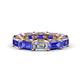 1 - Beverly 6.60 ctw (6x4 mm) Emerald Cut Lab Grown Diamond and Tanzanite Eternity Band 