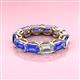 3 - Beverly 6.60 ctw (6x4 mm) Emerald Cut Lab Grown Diamond and Tanzanite Eternity Band 