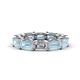 1 - Beverly 5.60 ctw (6x4 mm) Emerald Cut Lab Grown Diamond and Aquamarine Eternity Band 