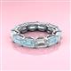 3 - Beverly 5.60 ctw (6x4 mm) Emerald Cut Lab Grown Diamond and Aquamarine Eternity Band 