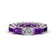 1 - Beverly 6.60 ctw (6x4 mm) Emerald Cut Lab Grown Diamond and Amethyst Eternity Band 