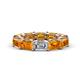 1 - Beverly 6.10 ctw (6x4 mm) Emerald Cut Lab Grown Diamond and Citrine Eternity Band 