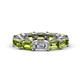 1 - Beverly 7.60 ctw (6x4 mm) Emerald Cut Lab Grown Diamond and Peridot Eternity Band 