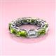 3 - Beverly 7.60 ctw (6x4 mm) Emerald Cut Lab Grown Diamond and Peridot Eternity Band 