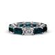 1 - Beverly 7.60 ctw (6x4 mm) Emerald Cut Lab Grown Diamond and London Blue Topaz Eternity Band 