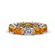 1 - Beverly 6.10 ctw (6x4 mm) Emerald Cut Lab Grown Diamond and Citrine Eternity Band 