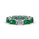 1 - Beverly 5.60 ctw (6x4 mm) Emerald Cut Lab Grown Diamond and Emerald Eternity Band 