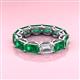 3 - Beverly 5.60 ctw (6x4 mm) Emerald Cut Lab Grown Diamond and Emerald Eternity Band 