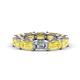 1 - Beverly 6.60 ctw (6x4 mm) Emerald Cut Lab Grown Diamond and Yellow Sapphire Eternity Band 