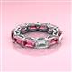 3 - Beverly 6.60 ctw (6x4 mm) Emerald Cut Lab Grown Diamond and Pink Tourmaline Eternity Band 