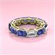 3 - Beverly 6.10 ctw (6x4 mm) Emerald Cut Lab Grown Diamond and Iolite Eternity Band 