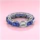 3 - Beverly 6.10 ctw (6x4 mm) Emerald Cut Lab Grown Diamond and Iolite Eternity Band 