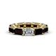 1 - Beverly 8.40 ctw (6x4 mm) Emerald Cut Lab Grown Diamond and Red Garnet Eternity Band 