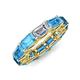 4 - Beverly 7.60 ctw (6x4 mm) Emerald Cut Lab Grown Diamond and Blue Topaz Eternity Band 