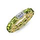 4 - Beverly 7.60 ctw (6x4 mm) Emerald Cut Lab Grown Diamond and Peridot Eternity Band 