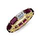 4 - Beverly 8.10 ctw (6x4 mm) Emerald Cut Lab Grown Diamond and Rhodolite Garnet Eternity Band 