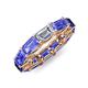 4 - Beverly 6.60 ctw (6x4 mm) Emerald Cut Lab Grown Diamond and Tanzanite Eternity Band 